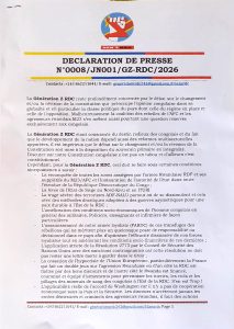GÉNÉRATION Z RDC favorable au débat sur le de la constitution sous certaines conditions. Déclaration complète 👇👇👇